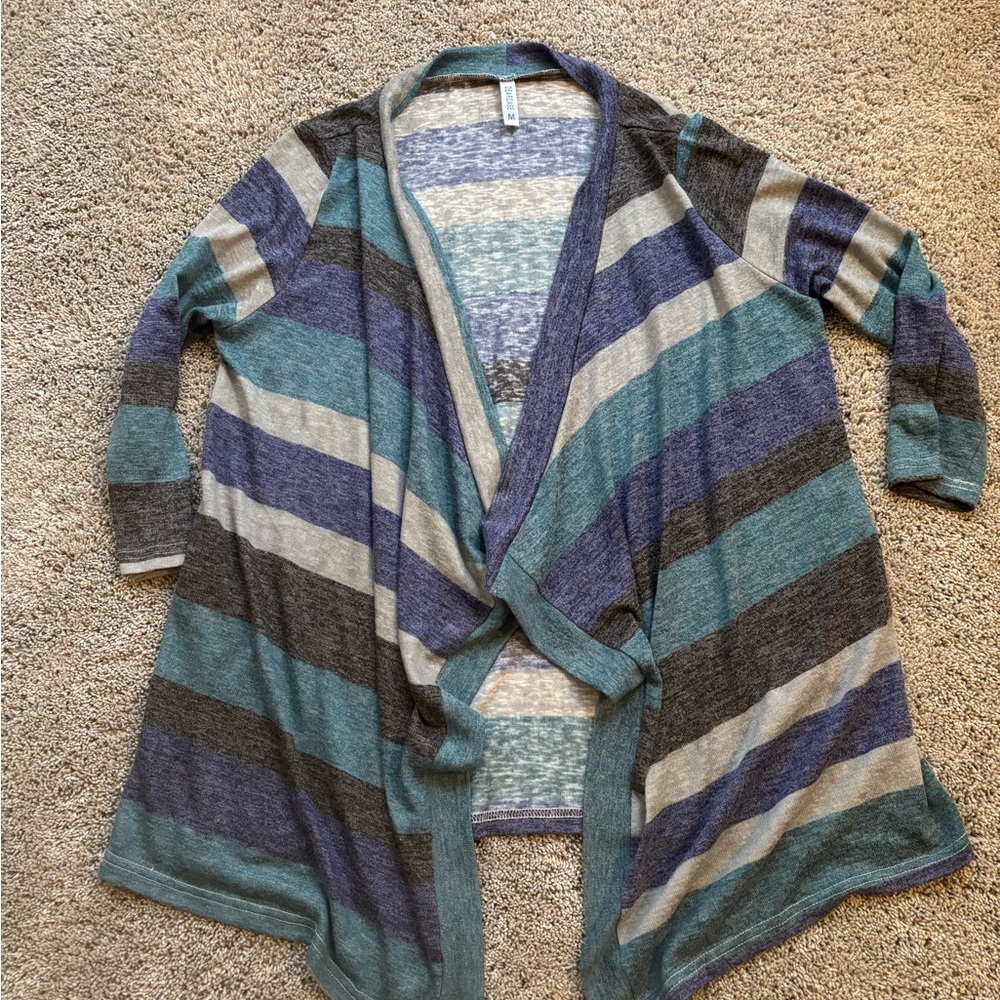 Dearcase Women’s Open Front Striped Cardigan Size M